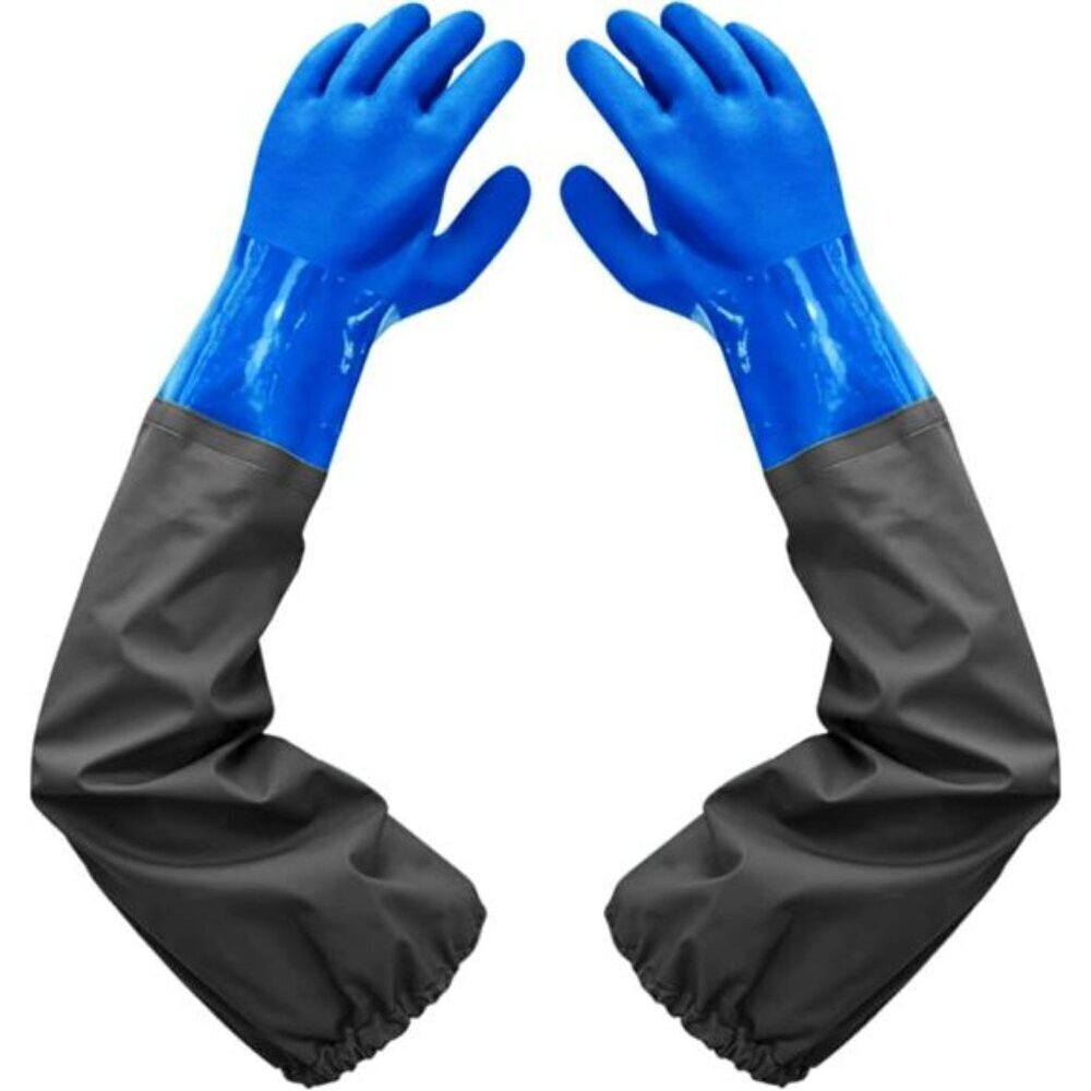 Heavy Duty Waterproof PVC Chemical Resistant Long Rubber Gloves